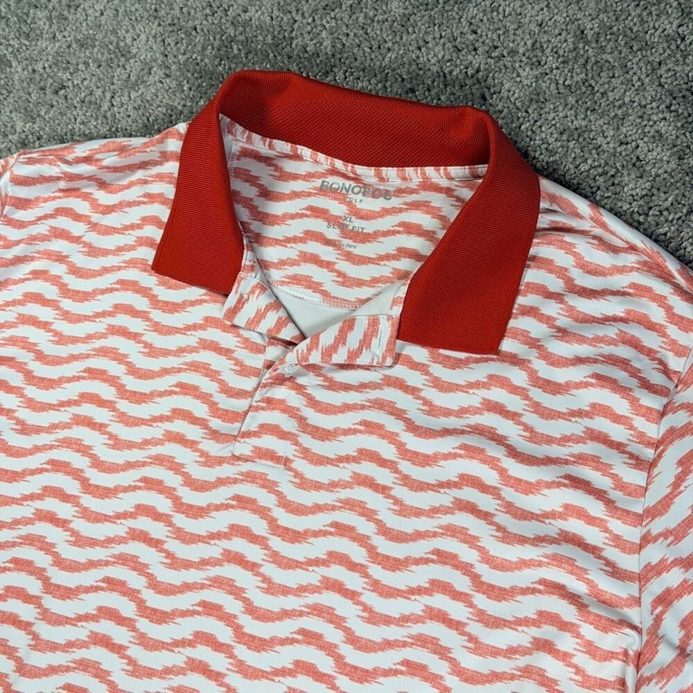 Bonobos Polo Shirt Slim Fit Lightweight Geometric Wave Print Mens XL